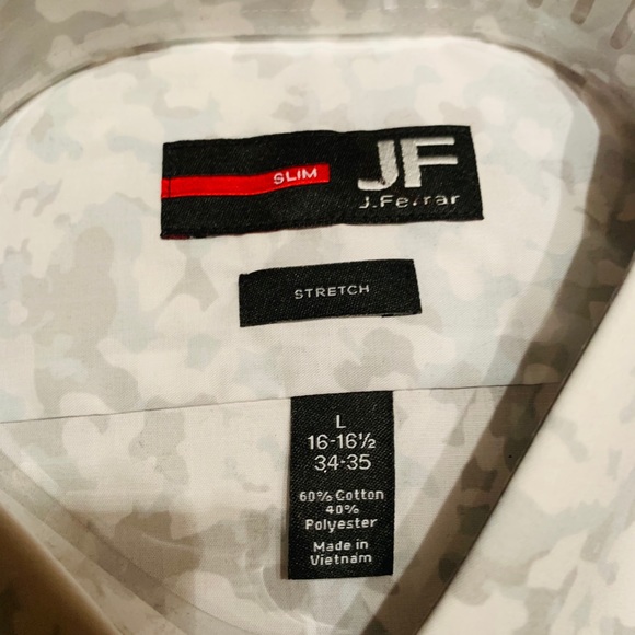 NWT J Ferrar white camo slim shirt - Picture 2 of 4